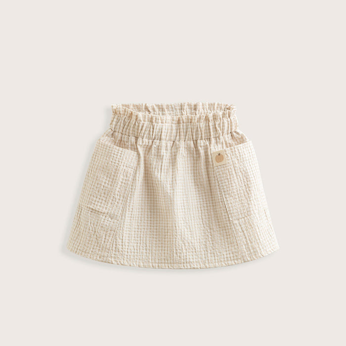 Picnic Plaid Skirt Beige