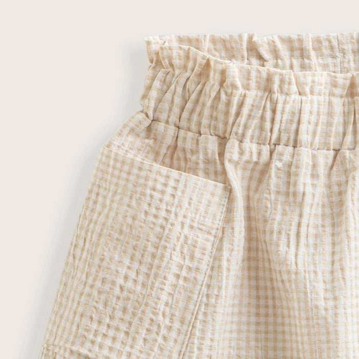 Picnic Plaid Skirt Beige