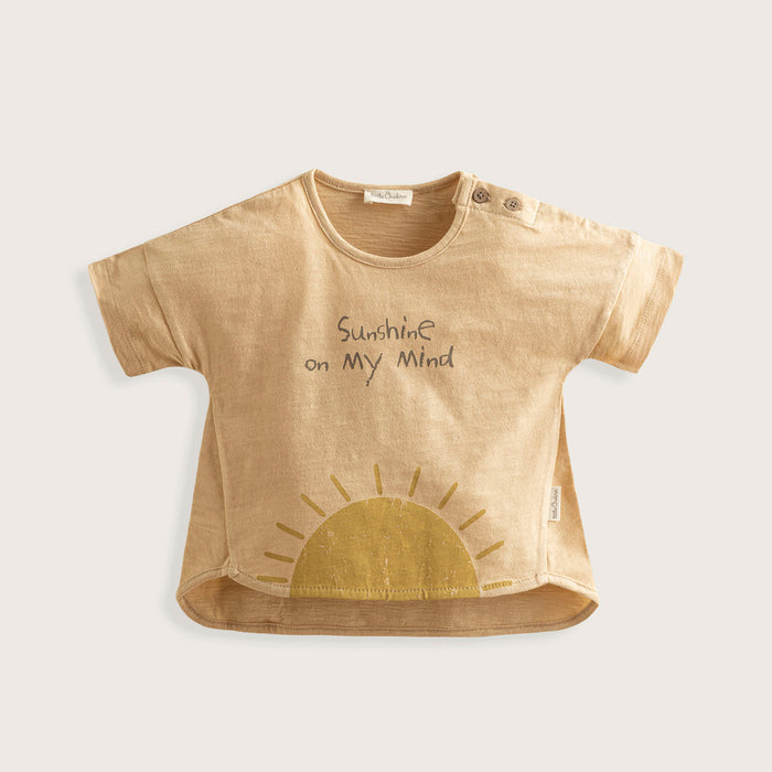 Golden Hour Sun Printed Tshirt Cream