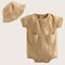 Golden Hour Short Sleeve Body&Hat Set Cream