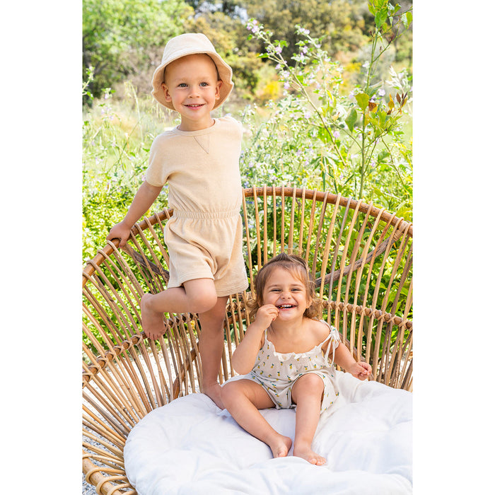 Golde Hour Short Jumpsuit&Hat Set Cream