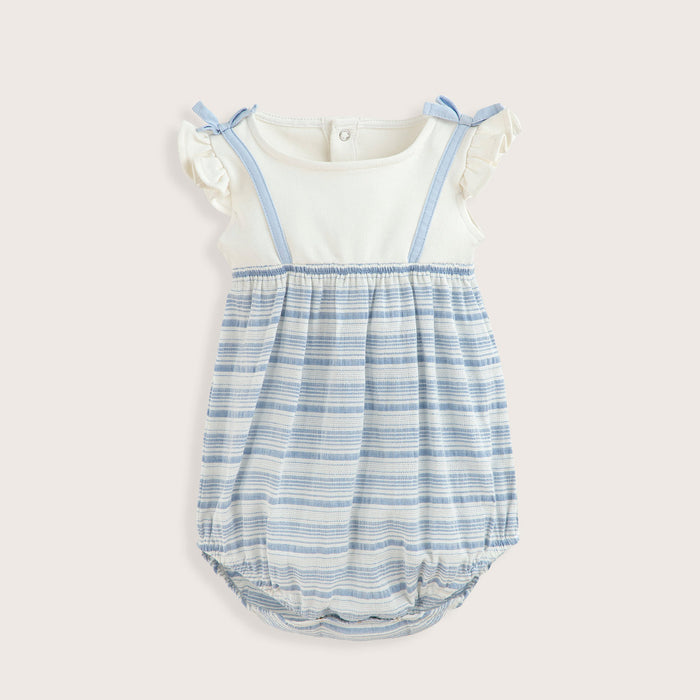 Marine Ruffled Ringel Jumpsuit Blue