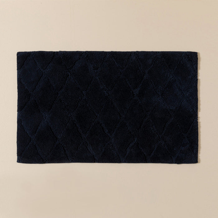 Tufted Diamond Bath Mat 40x60 cm MARINE BLUE