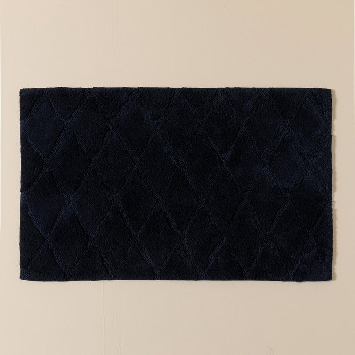 Tufted Diamond Bath Mat 60x100 cm MARINE BLUE