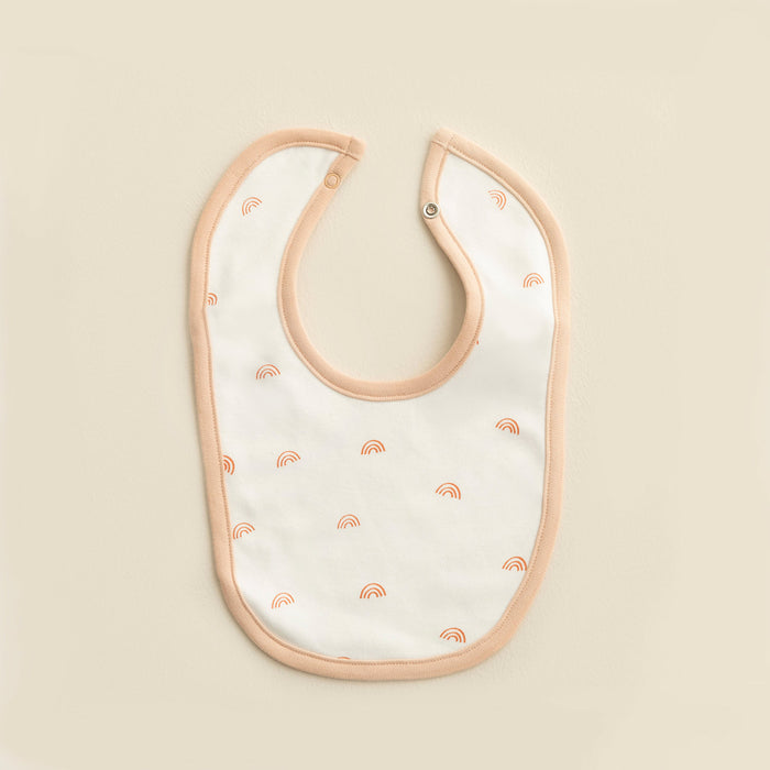 Rainbow Newborn Bib Ecru