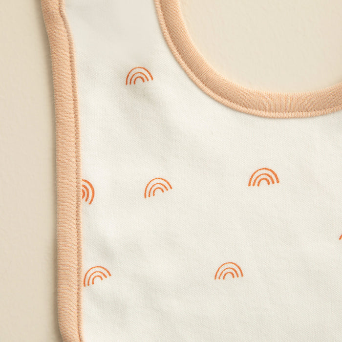 Rainbow Newborn Bib Ecru