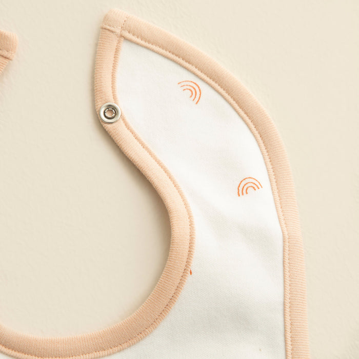 Rainbow Newborn Bib Ecru