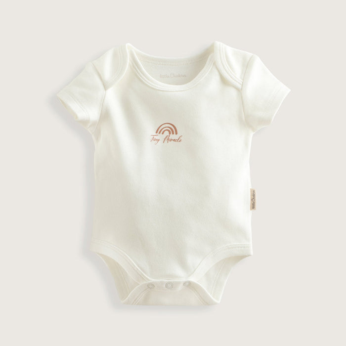 Rainbow Newborn Short Sleeve Body Ecru