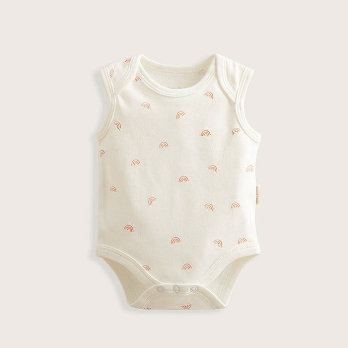 Rainbow Newborn Sleeveless Body Ecru