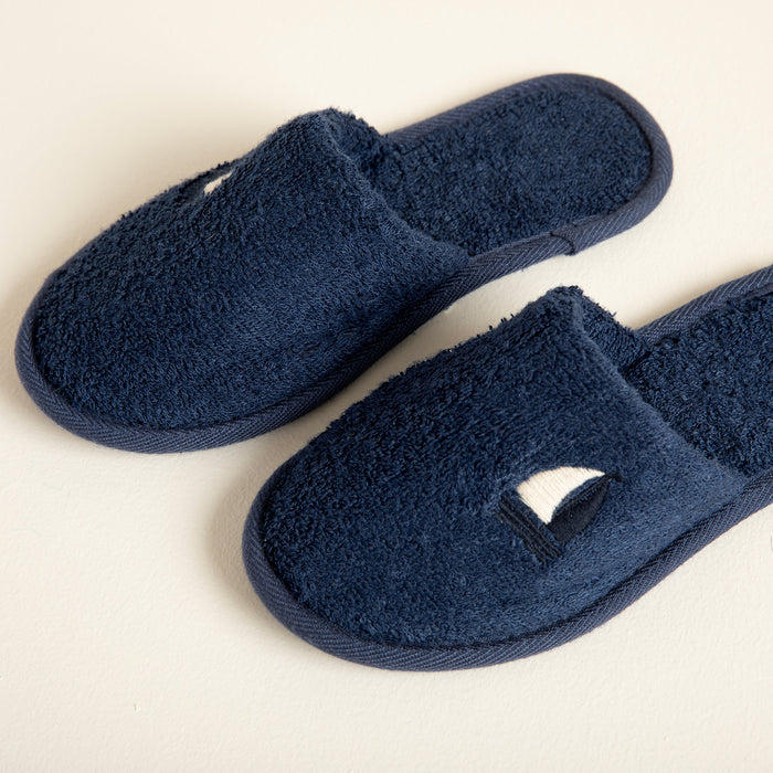 Marine Bath Slippers Navy Blue