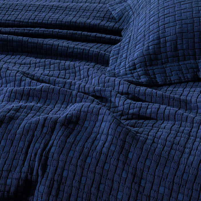 Pearl Bedcover Set 280x250 cm MARINE BLUE
