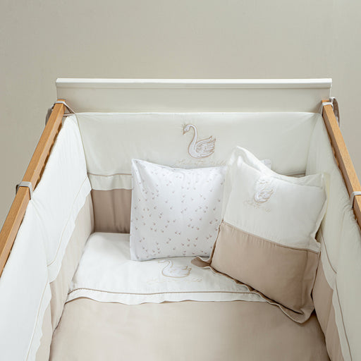 Little Swan Duvet Cover Set Ecru-Mink