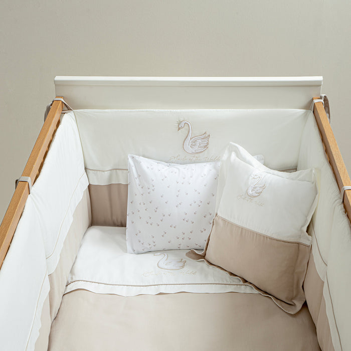 Little Swan Duvet Cover Set Ecru-Mink