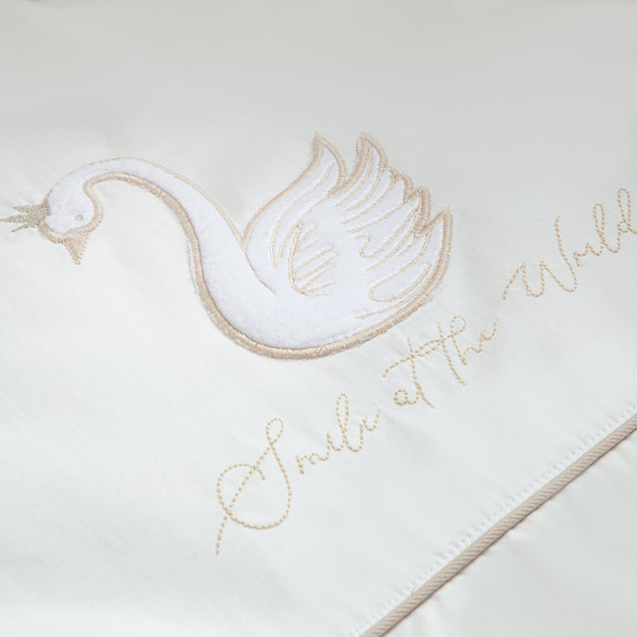 Little Swan Duvet Cover Set Ecru-Mink