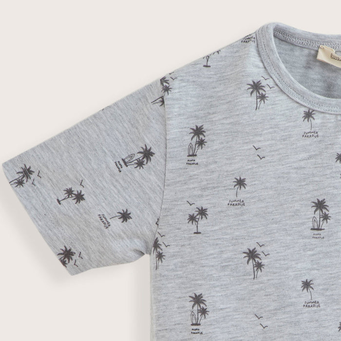 Tropic Printed Tshirt Grey Melange