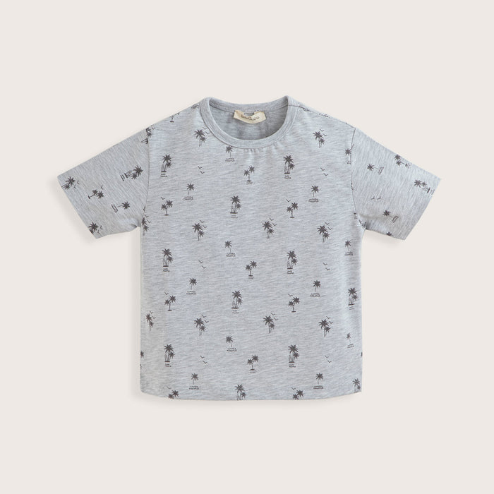 Tropic Printed Tshirt Grey Melange