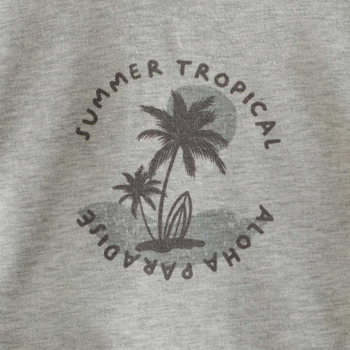 Tropic Hoodie Tshirt Grey Melange