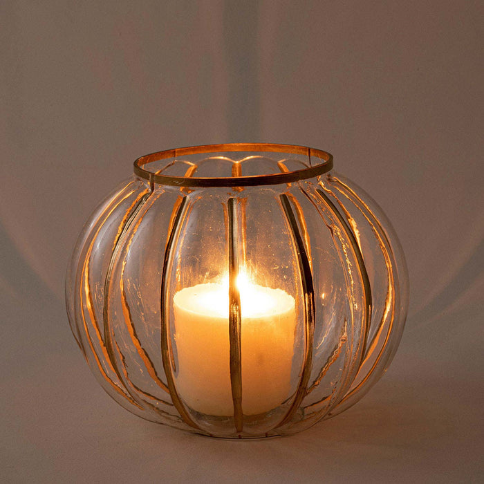 Keyo Candle Holder M TRANSPARENT/GOLD