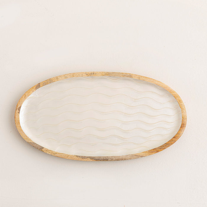 Wave Dinner Plate 35 cm Cream Cream