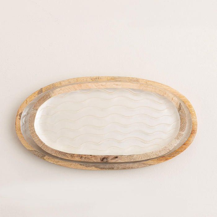 Wave Dinner Plate 35 cm Cream Cream