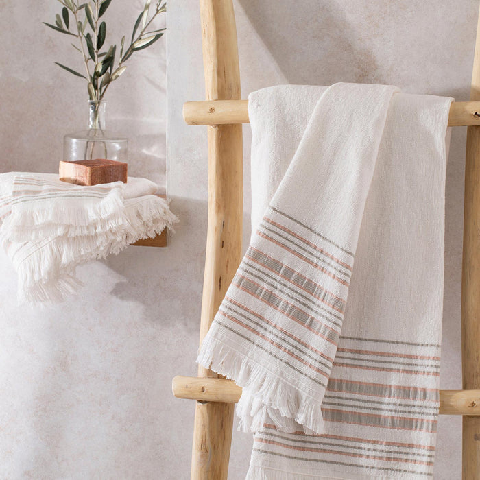 Derin Bath Towel 100x150 cm Ecru/Mango