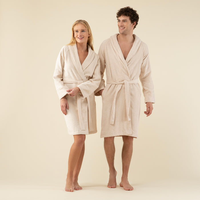 Solid Unisex Bathrobe Beige