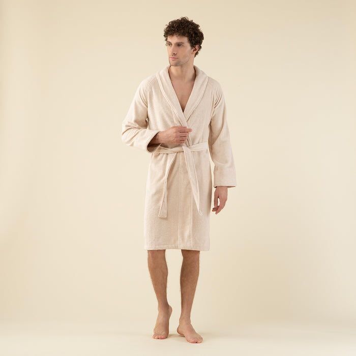 Solid Unisex Bathrobe Beige