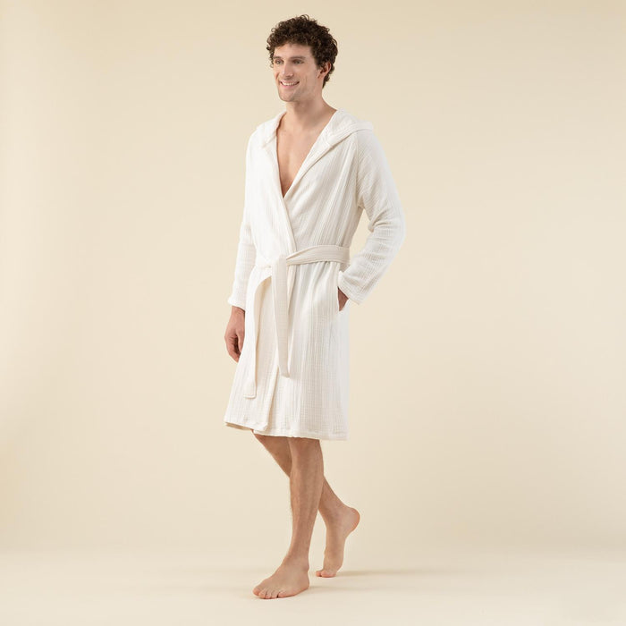 Armin Unisex Bathrobe Ecru