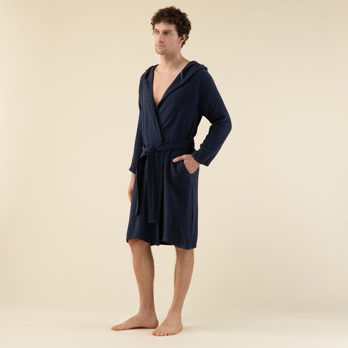 Armin Unisex Bathrobe MARINE BLUE