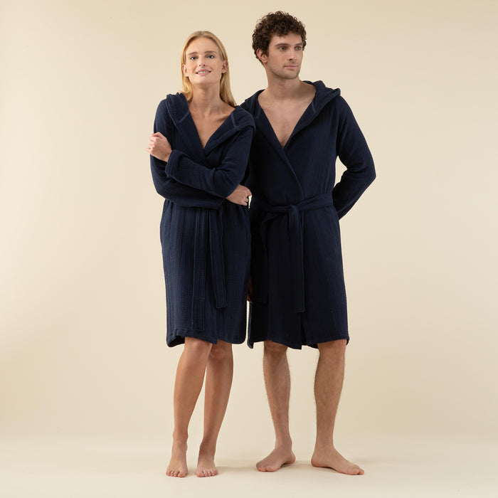 Armin Unisex Bathrobe MARINE BLUE