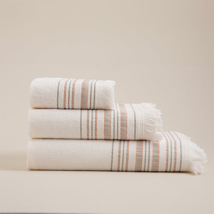 Derin Hand Towel 30x50 cm Ecru/Mango