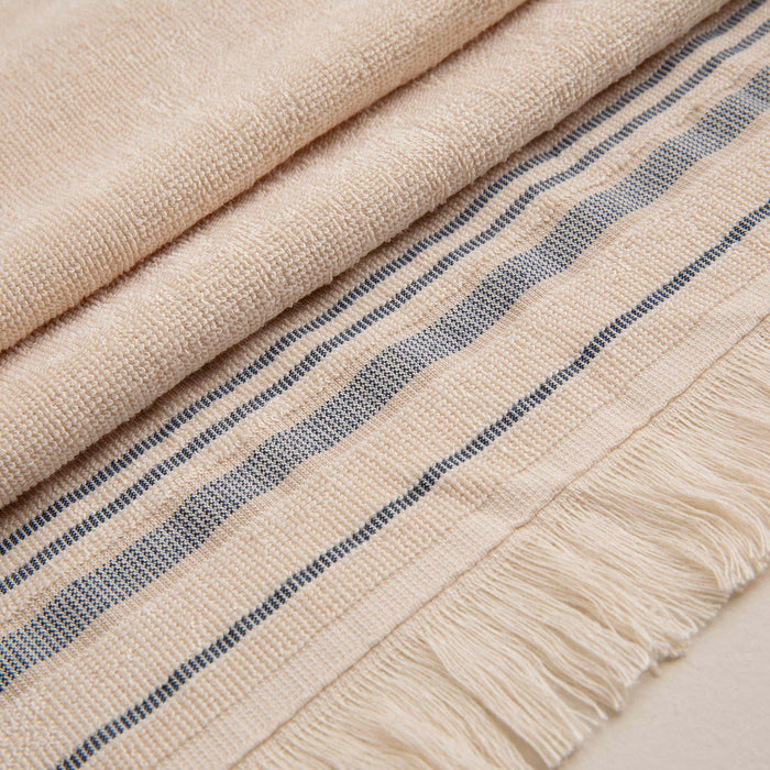 Derin Face Towel 50x90 cm BEIGE/DARK BLUE