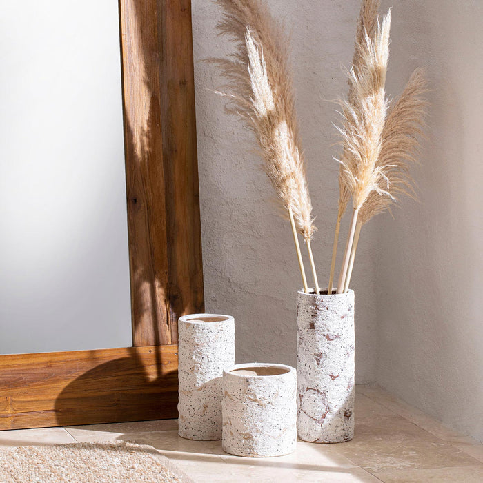 Selmana Flower Pot L White-Natural