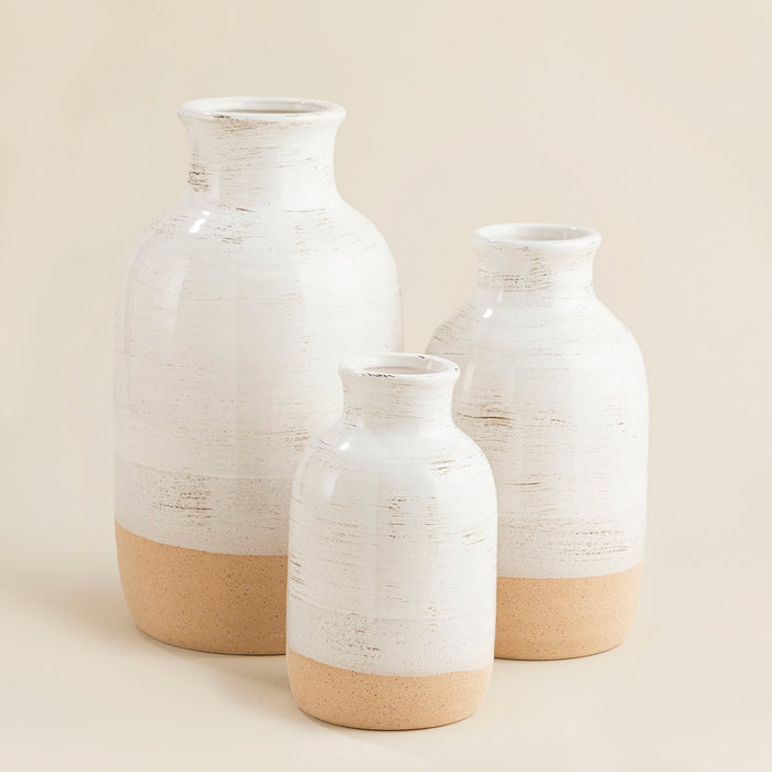 Yoppo Vase L White-Natural