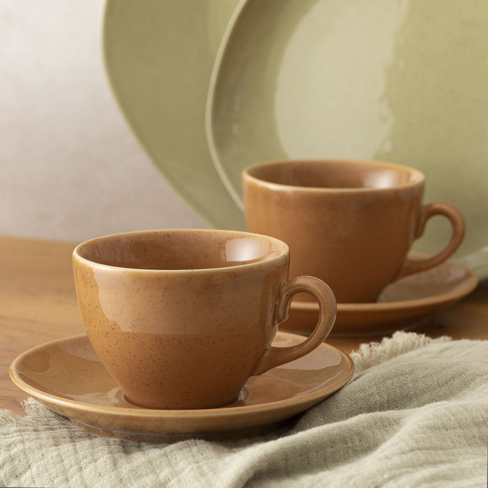 Lima Set Of 2 Tea Cup Maroon