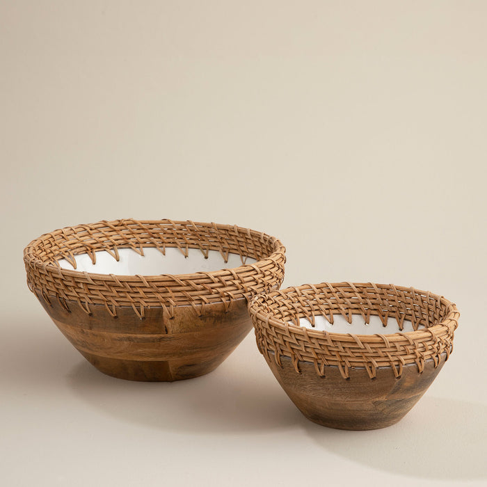 Novem Dekorative Bowl L White-Natural