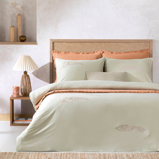 Oden Duvet Cover Set Double Size 200x220 cm Green