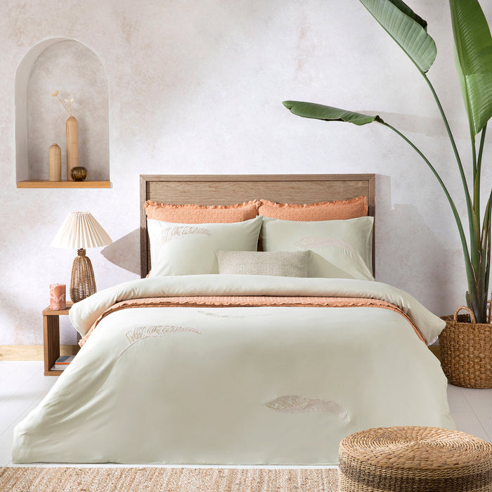 Oden Duvet Cover Set Double Size 200x220 cm Green