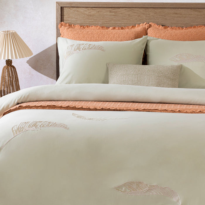 Oden Duvet Cover Set Double Size 200x220 cm Green