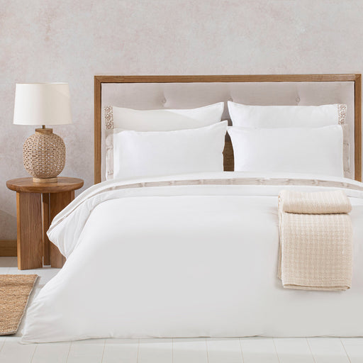Nervure Duvet Cover Set Double Size 200x220 cm Ecru