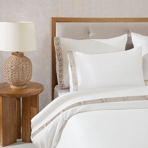 Nervure Duvet Cover Set Double Size 200x220 cm Ecru