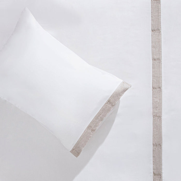 Nervure Duvet Cover Set Double Size 200x220 cm Ecru