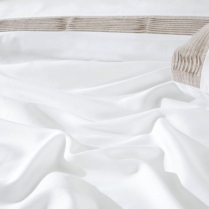 Nervure Duvet Cover Set Double Size 200x220 cm Ecru