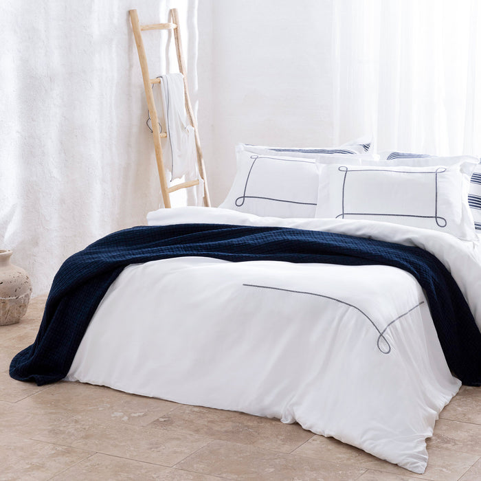 Linde Duvet Cover Set Double Size 200x220 cm White
