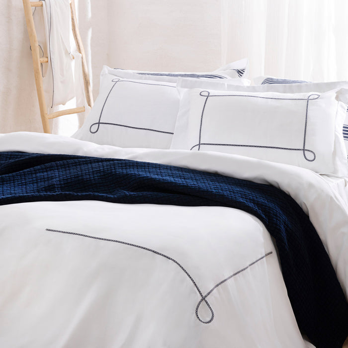 Linde Duvet Cover Set Double Size 200x220 cm White