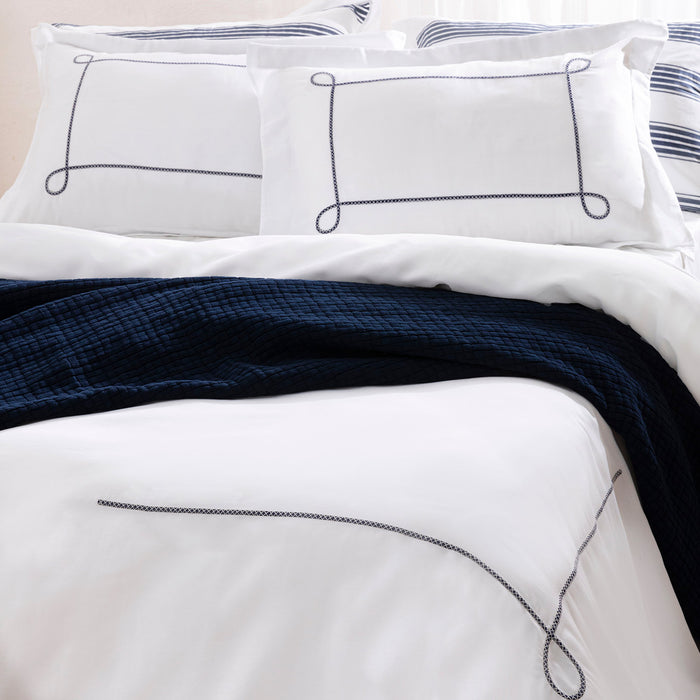 Linde Duvet Cover Set Double Size 200x220 cm White