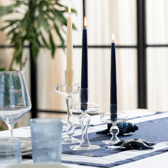 Cruise Navy Blue Set Of 2 Candlestick Candle Navy