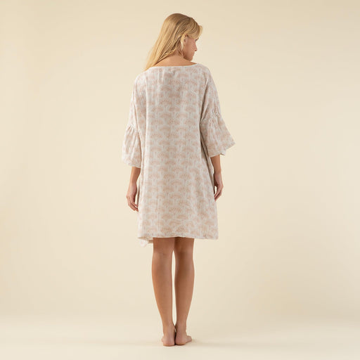 Nawal Morning Gown ECRU/ORANGE