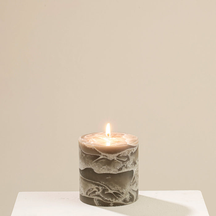 Marblo Pillar Candle 10 x 10 cm Dark Green