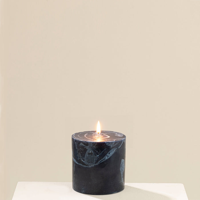 Marblo Pillar Candle 10 x 10 cm Navy Blue